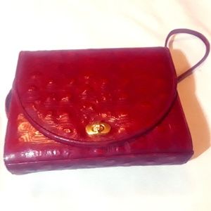 {Theodora} Vintage Red Leather Shoulder Bag EUC